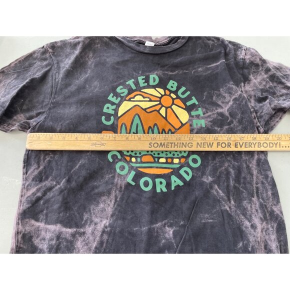 Good Land Supply Co Crested Butte Colorado Graphic Tee Mens M Black Tie Dye NEW - Picture 4 of 6